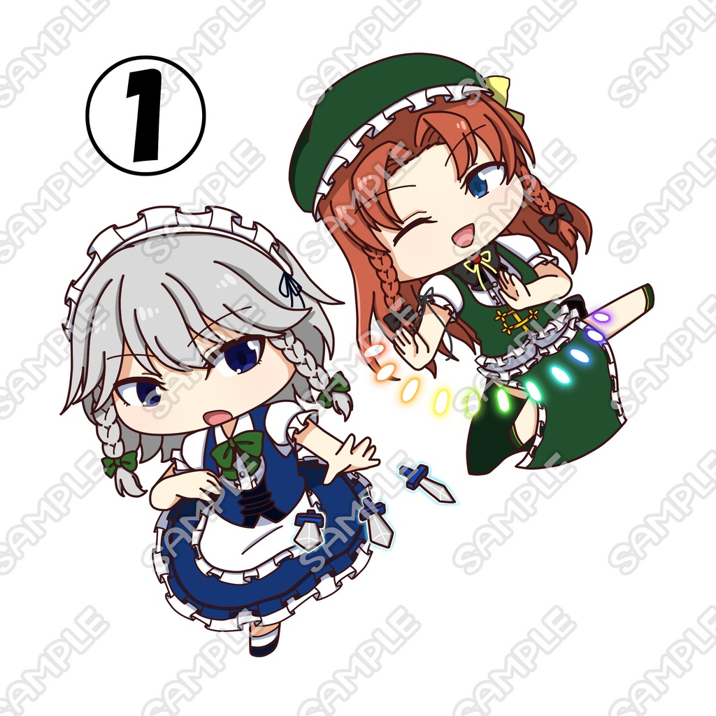 めーさくアクリルキーホルダー3種 (十六夜 咲夜×紅 美鈴)