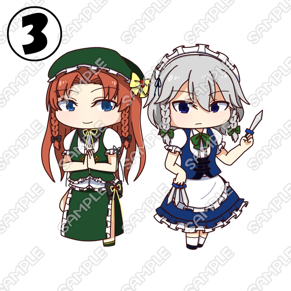 めーさくアクリルキーホルダー3種 (十六夜 咲夜×紅 美鈴)