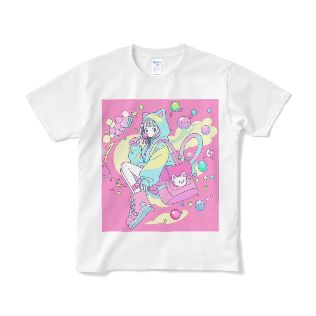  バブル POP Girl Tシャツ ❤️💛💚💙💜