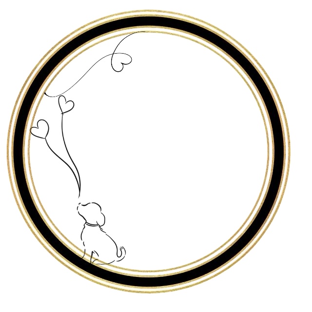 ハートを見上げる子犬フレーム