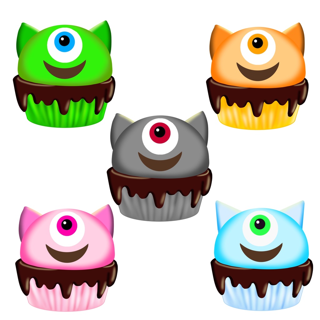 【有料版】ハロウィン素材・カップケーキ55種類