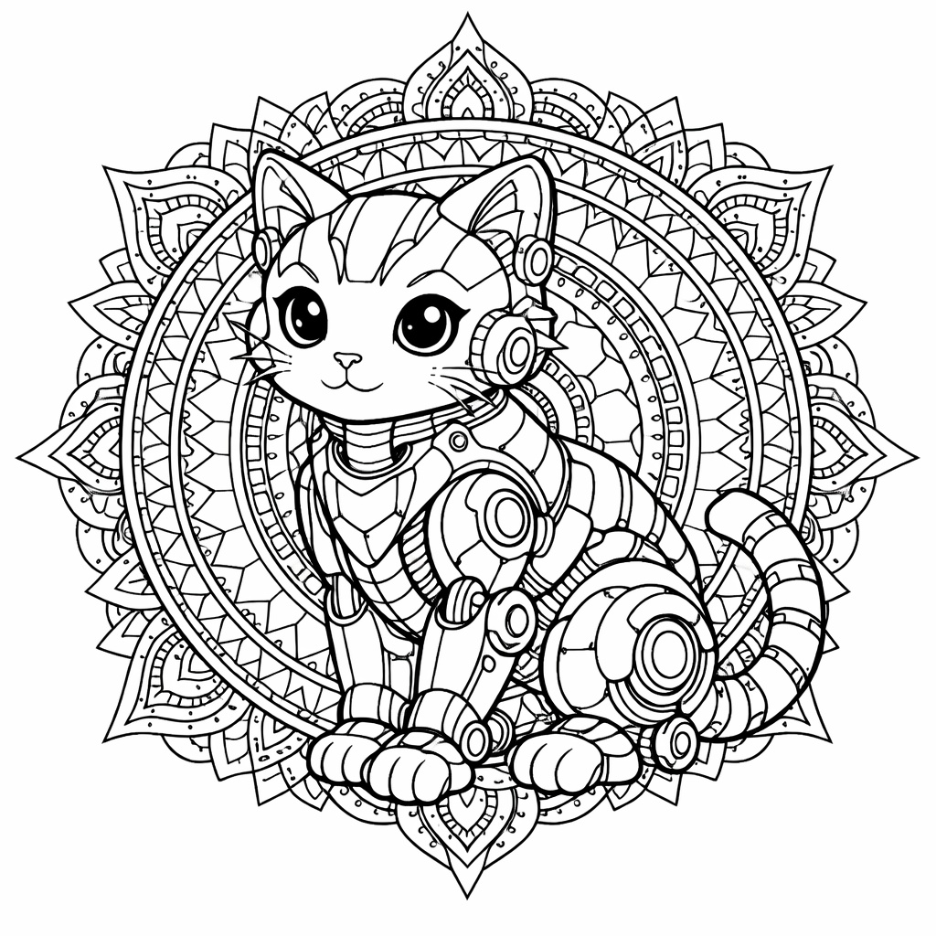 メカ×動物シリーズ：メカ猫（A4・300dpi）