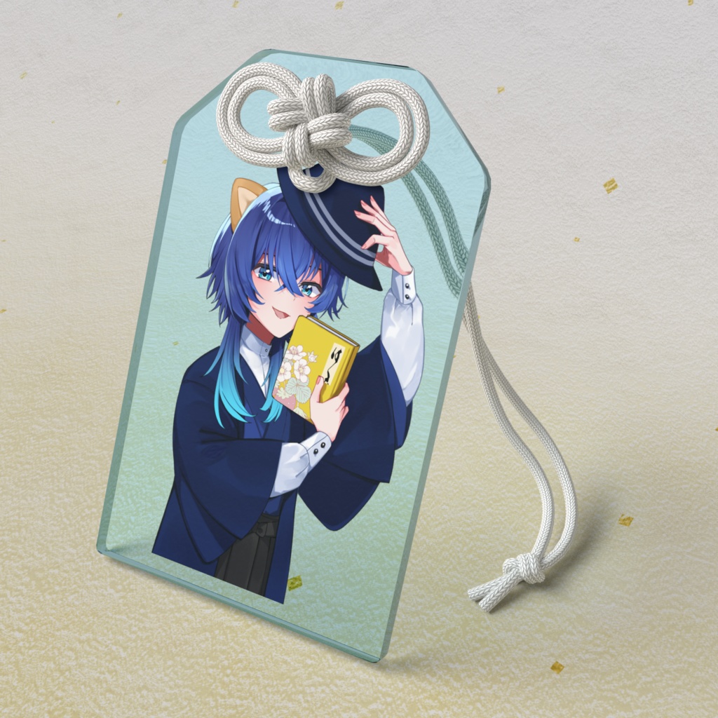 書生姿の鹿島茜アクリルお守り