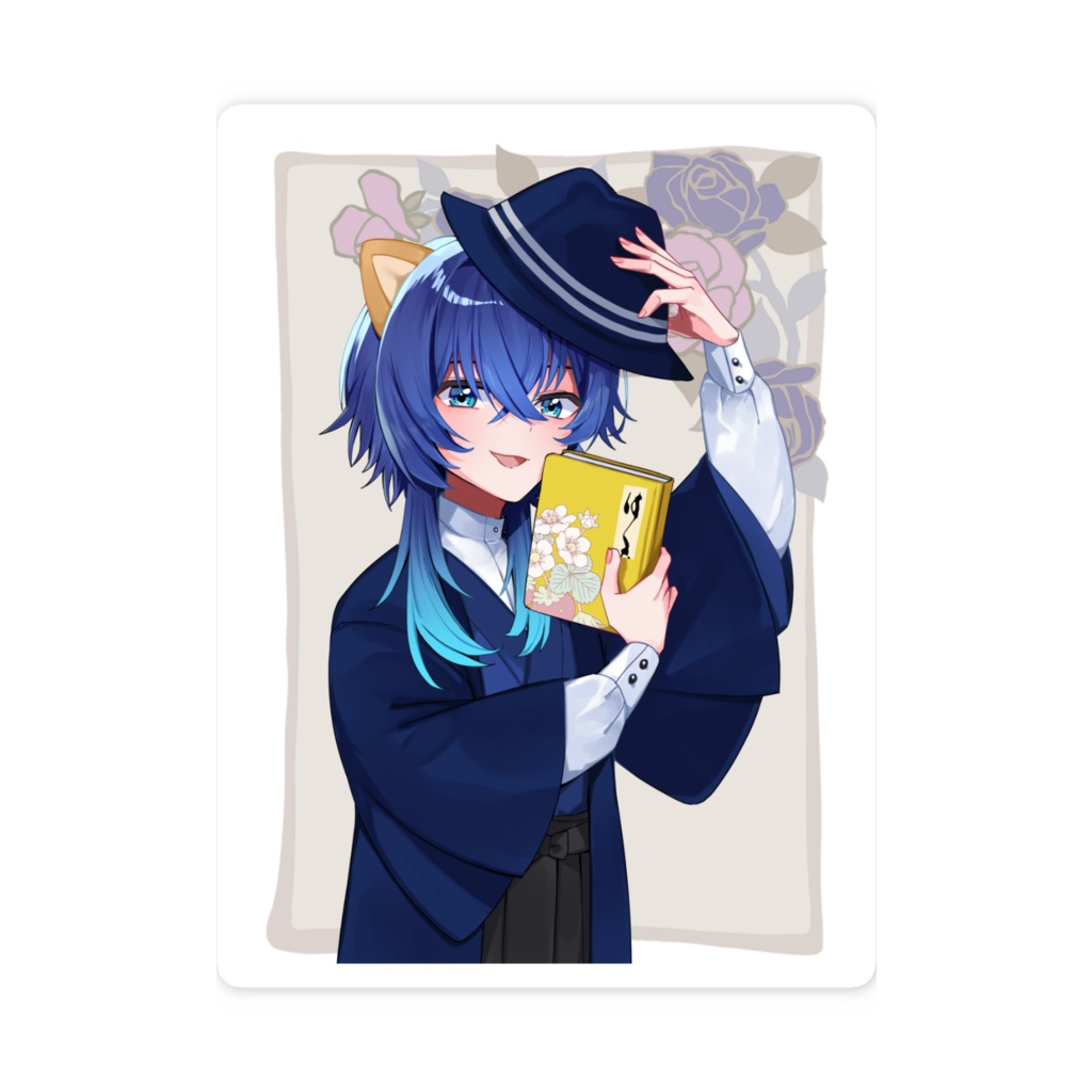 書生姿の鹿島茜スマホステッカー