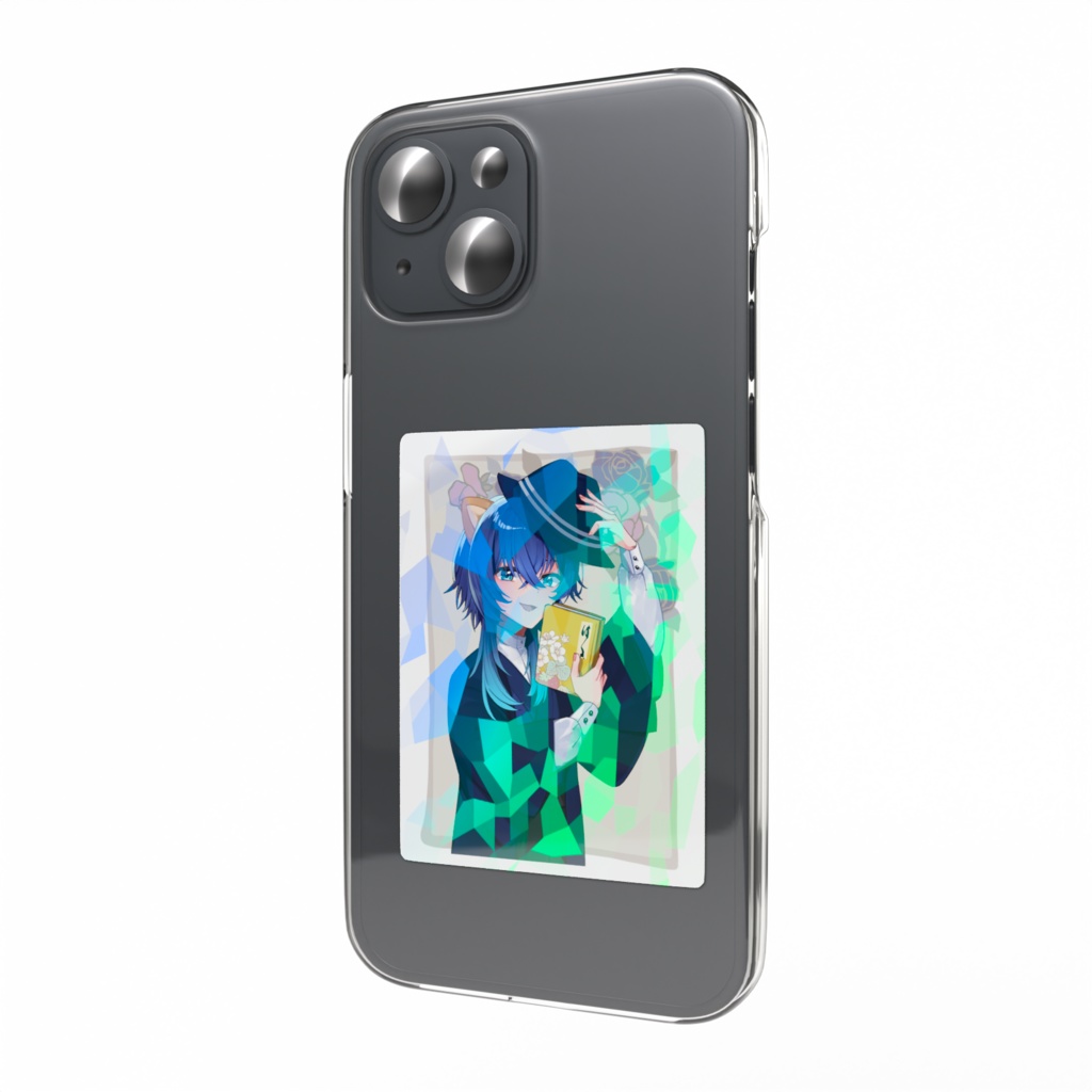 書生姿の鹿島茜ホログラムスマホステッカー