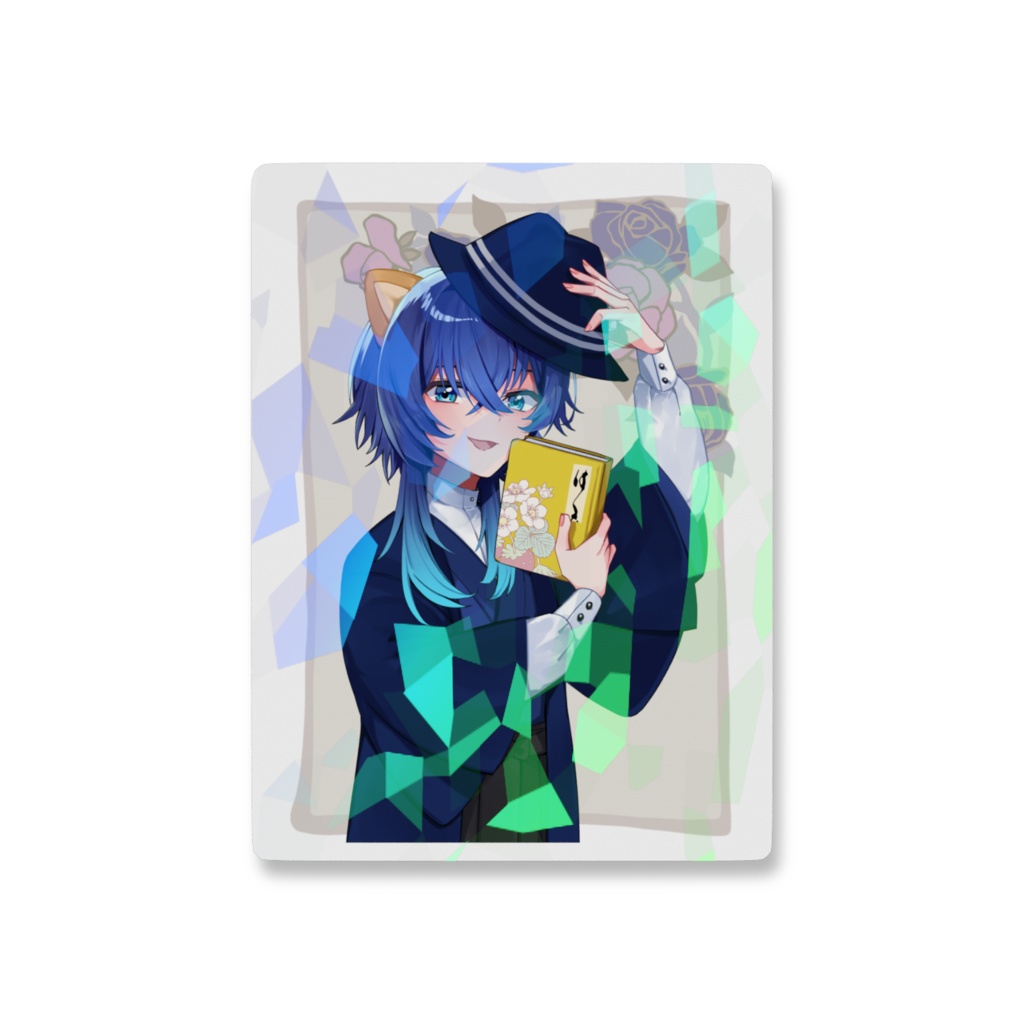 書生姿の鹿島茜ホログラムスマホステッカー