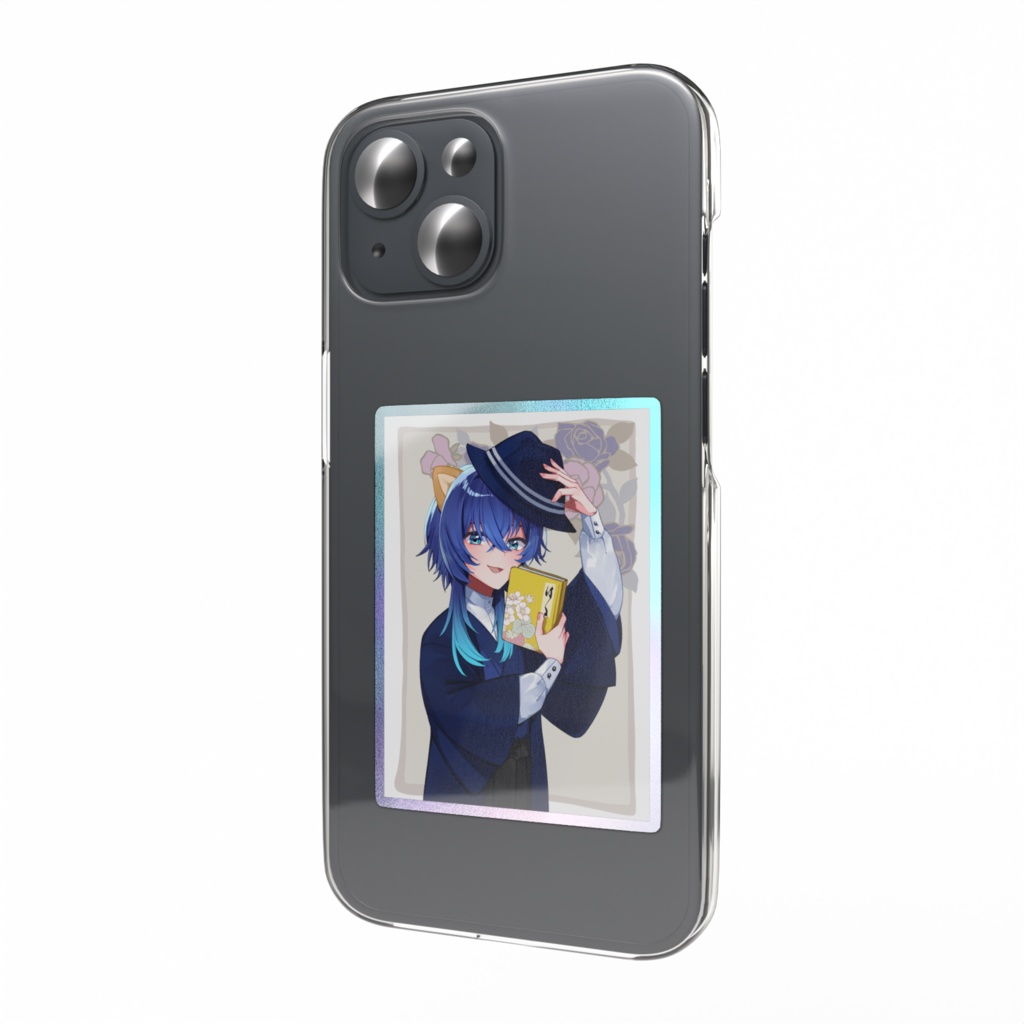 書生姿の鹿島茜オーロラスマホステッカー