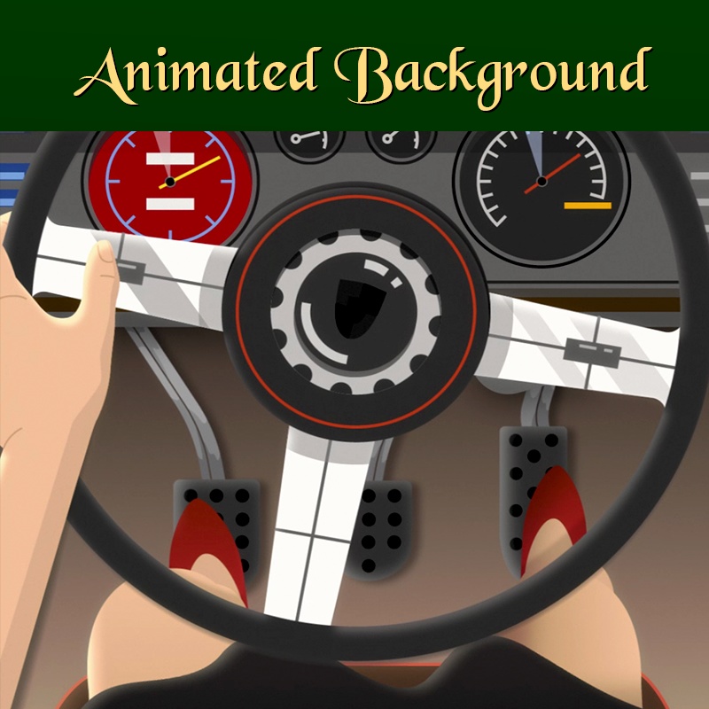 【動く背景】クラシックスポーツカーのコックピット ループアニメーション