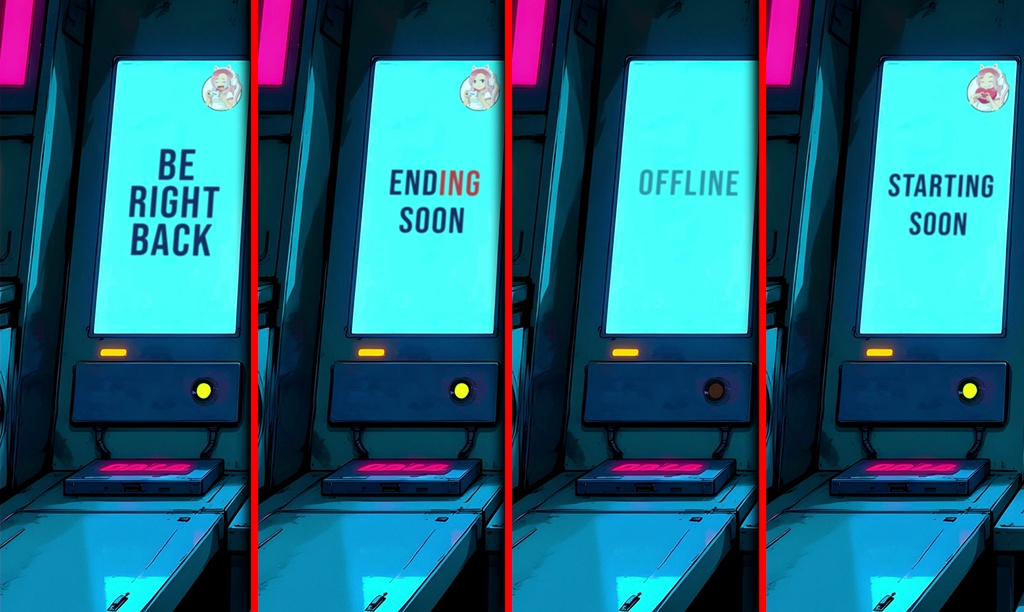 【配信画面セット】Cyber Steam Stream Screens(Starting Soon BRB Offline Ending Soon)