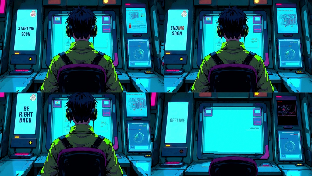 【配信画面セット】Cyber Steam Stream Screens(Starting Soon BRB Offline Ending Soon)