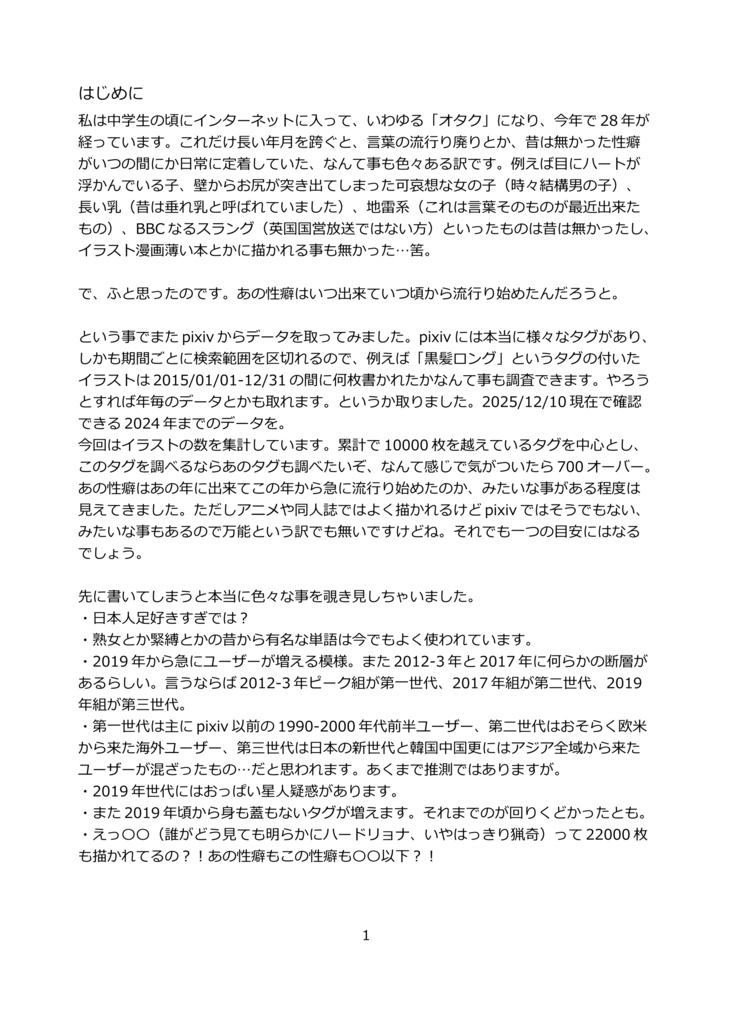 Pixivから覗く性癖の蠢き Ver1.26