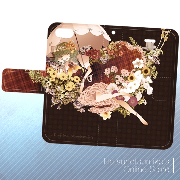 《iPhone6/6s/SE/5/5s》Akenokalas x Hatsunetsumiko's collaboration 手帳型ケース(風見幽香)