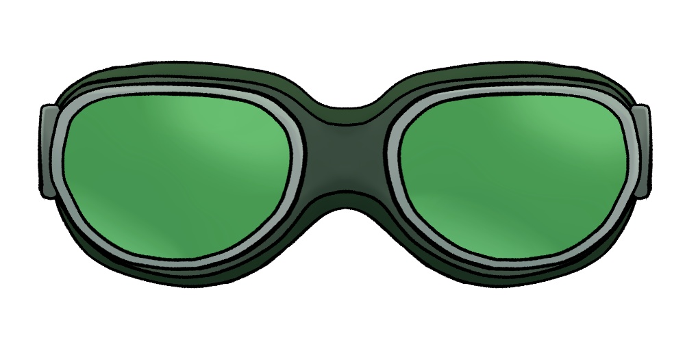 クイルとお揃いゴーグル