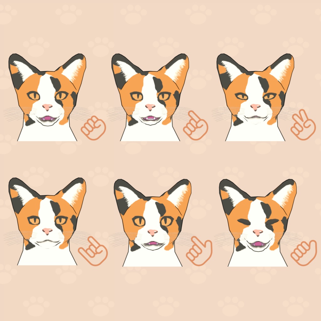 オリジナル3Dモデル みけねこ