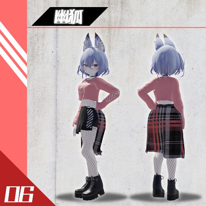 【5モデル対応】ショートトップスコーデ【幽狐・ルエナ・キッシュ・キッシュたわわ・スヴァルトリリヤちゃんなどFlastore素体対応】