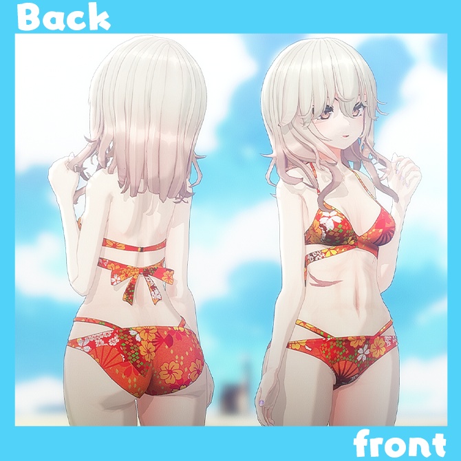 【6モデル対応】着物柄ビキニ-クリスクロススタイル-