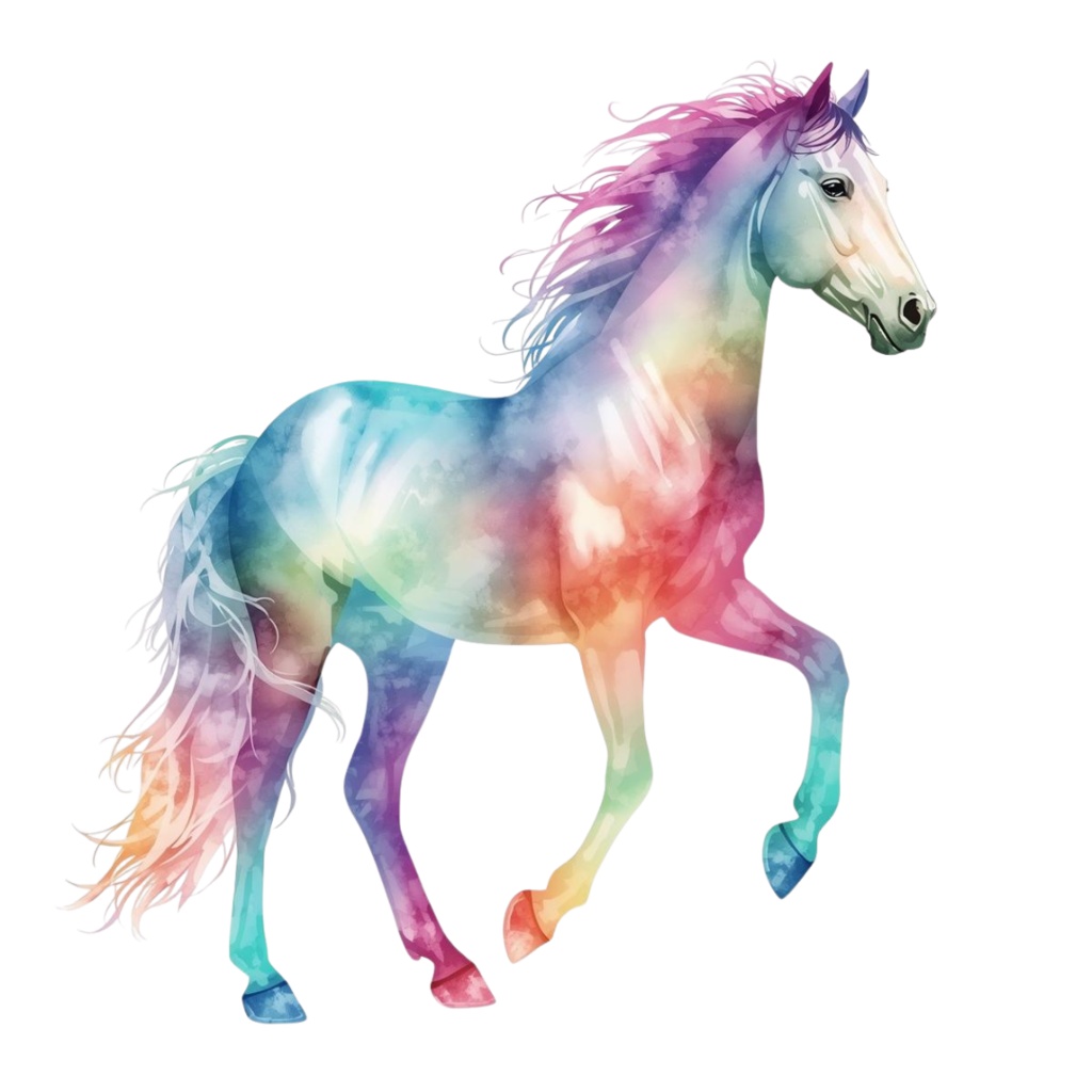 水彩画風オーロラアニマルクリップアート 12点セット(PNG透過)