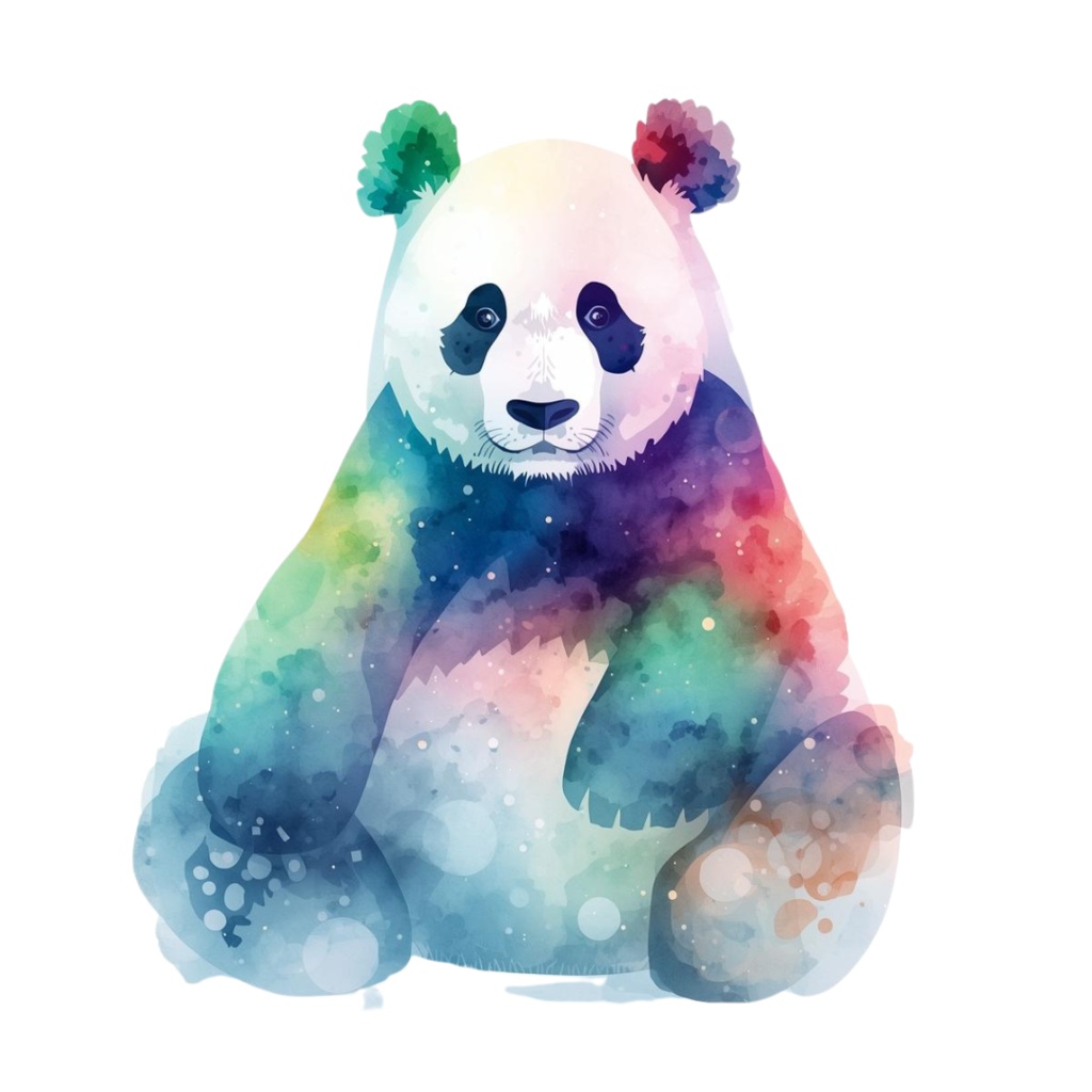 水彩画風オーロラアニマルクリップアート 12点セット(PNG透過)