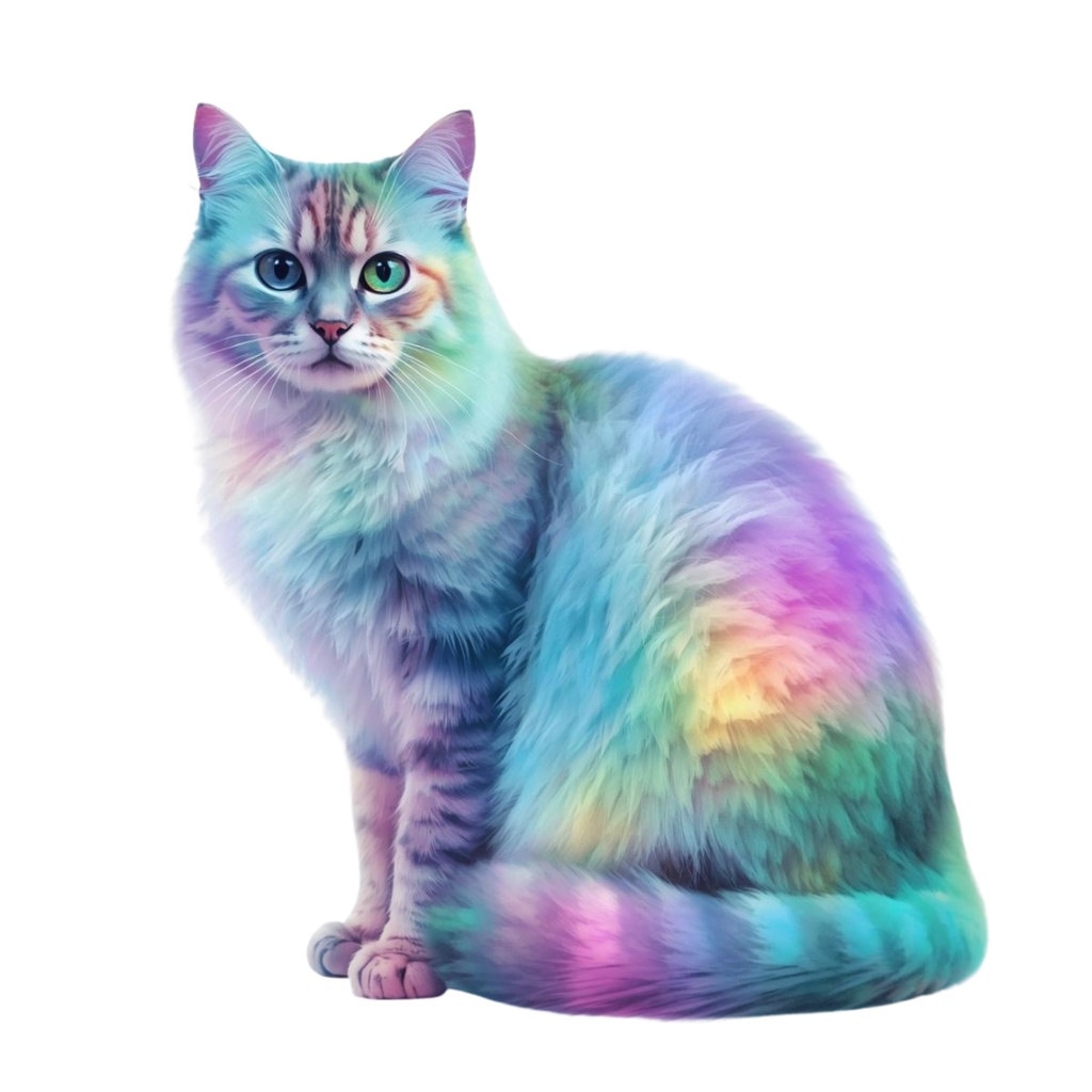 水彩画風オーロラアニマルクリップアート 12点セット(PNG透過)