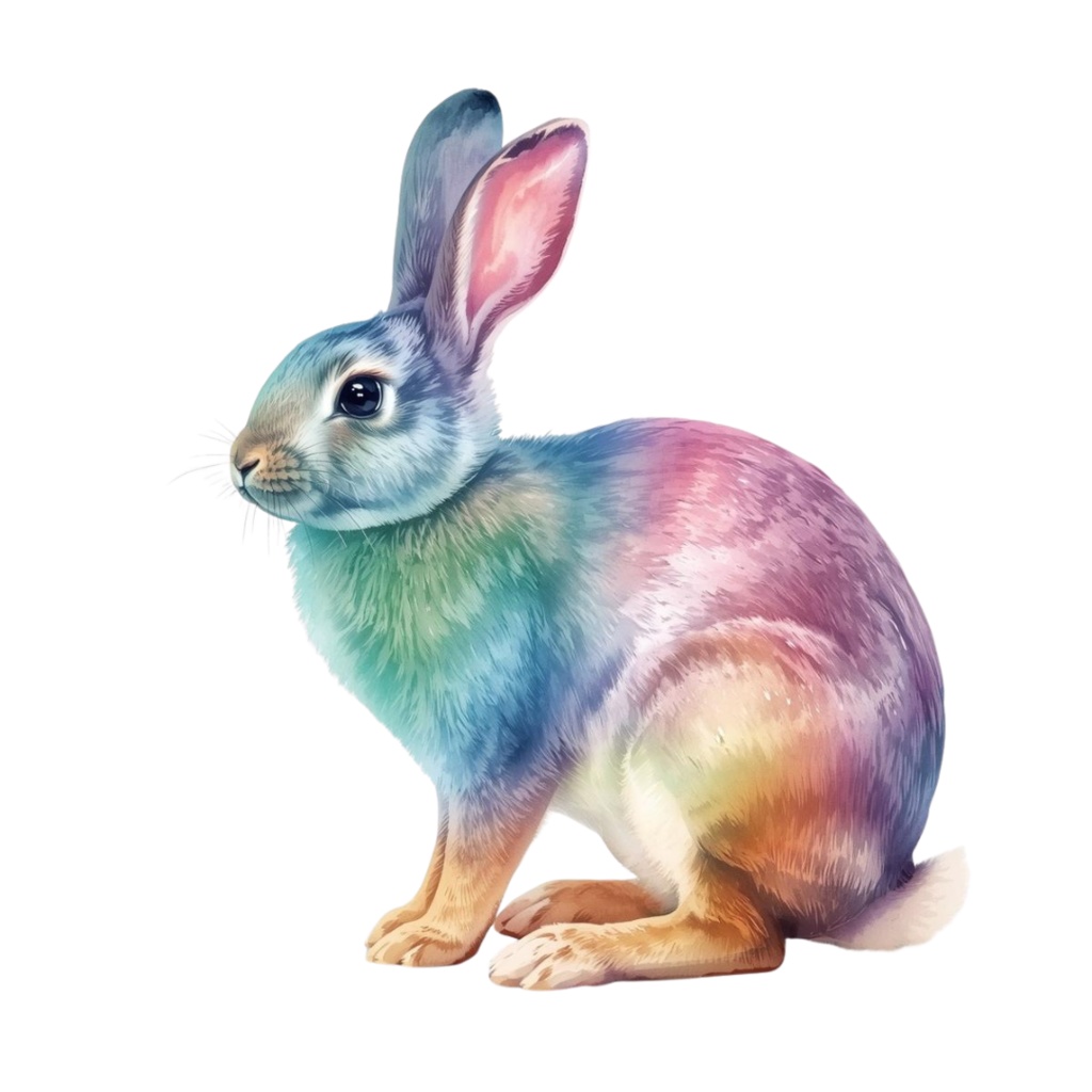 水彩画風オーロラアニマルクリップアート 12点セット(PNG透過)