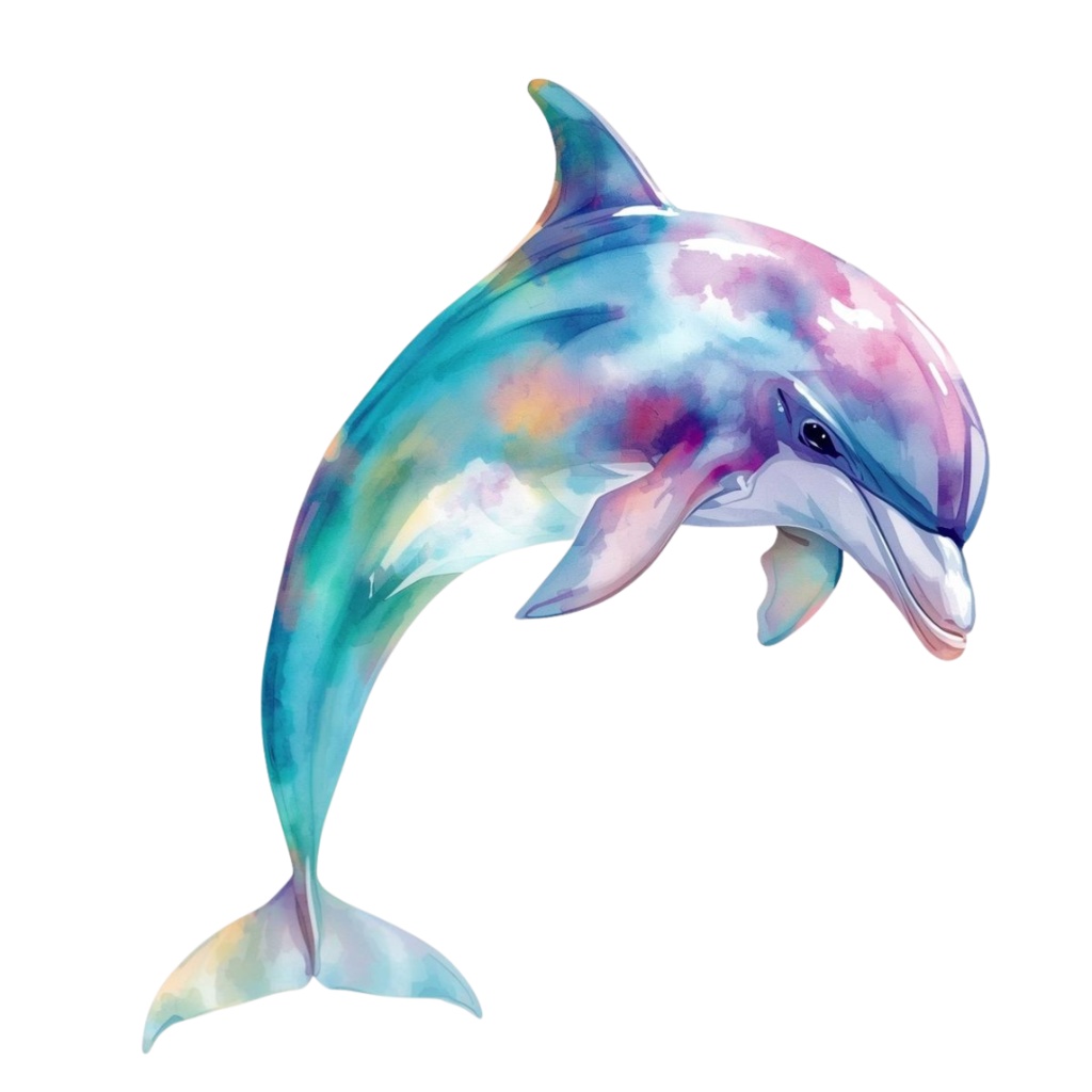 水彩画風オーロラアニマルクリップアート 12点セット(PNG透過)