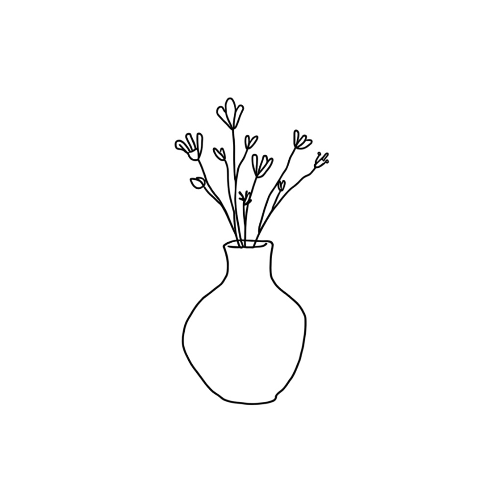 韓国風お洒落カフェ・線画モノクロクリップアート20点セット(PNG透過)