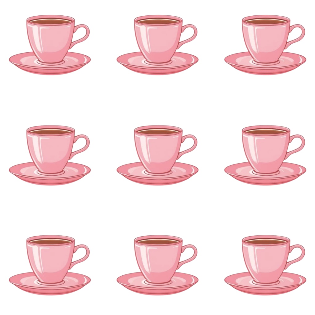 60年代風レトロピンクイラスト|クリップアート15点セット(PNG透過)