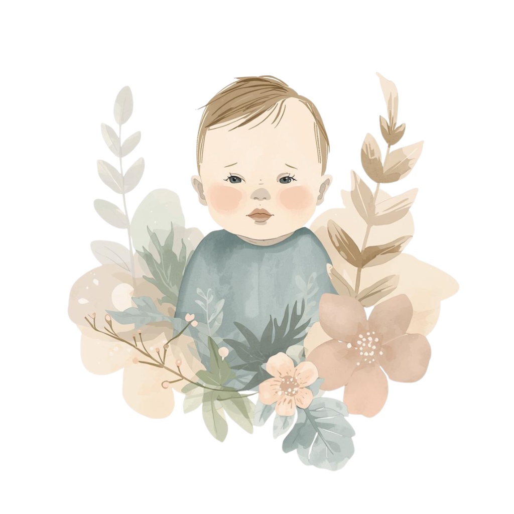 Nordic Bloom|北欧風 お洒落でかわいい水彩クリップアート(PNG透過)