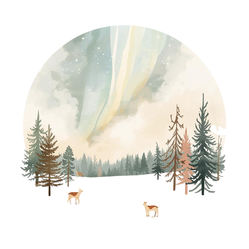 Nordic Bloom|北欧風 お洒落でかわいい水彩クリップアート(PNG透過)