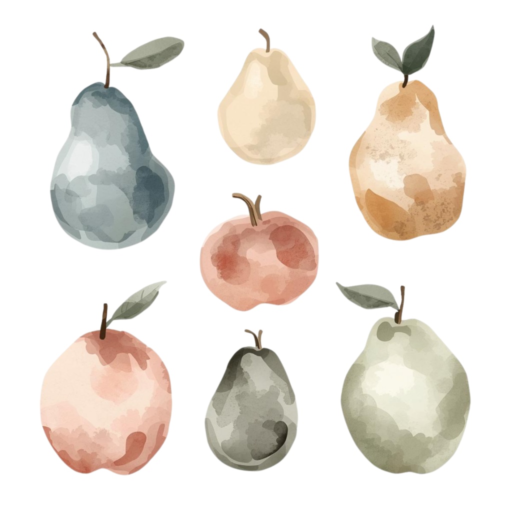 Nordic Bloom|北欧風 お洒落でかわいい水彩クリップアート(PNG透過)