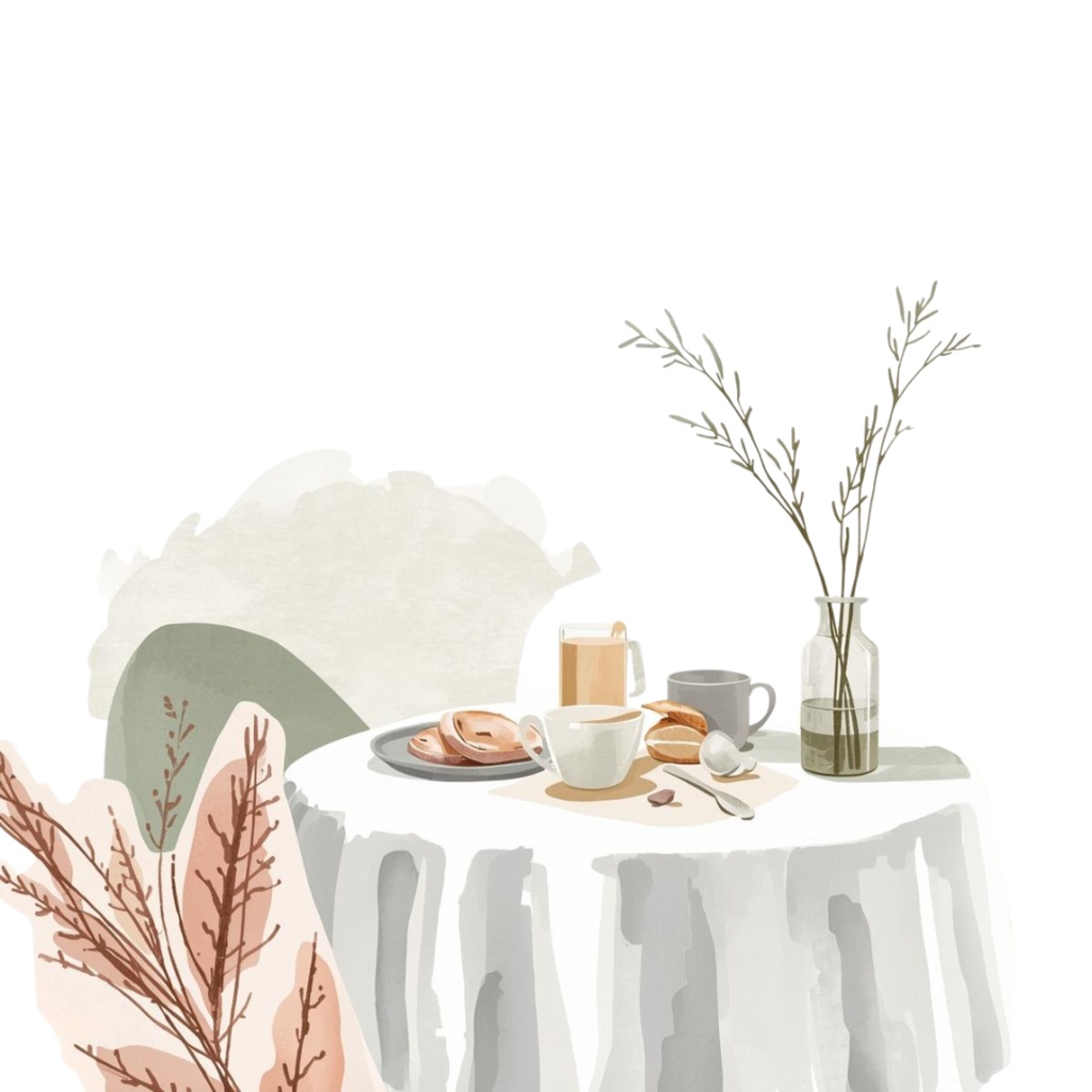 Nordic Bloom|北欧風 お洒落でかわいい水彩クリップアート(PNG透過)