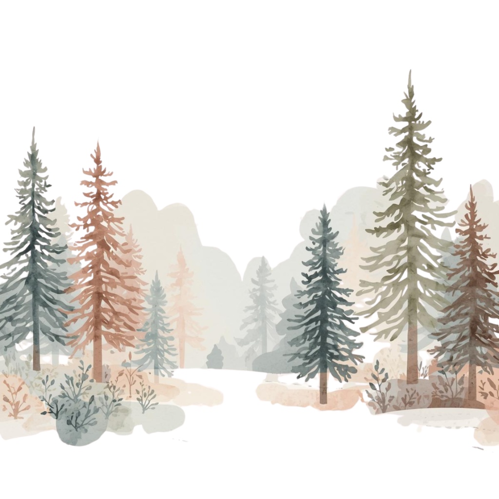 Nordic Bloom|北欧風 お洒落でかわいい水彩クリップアート(PNG透過)