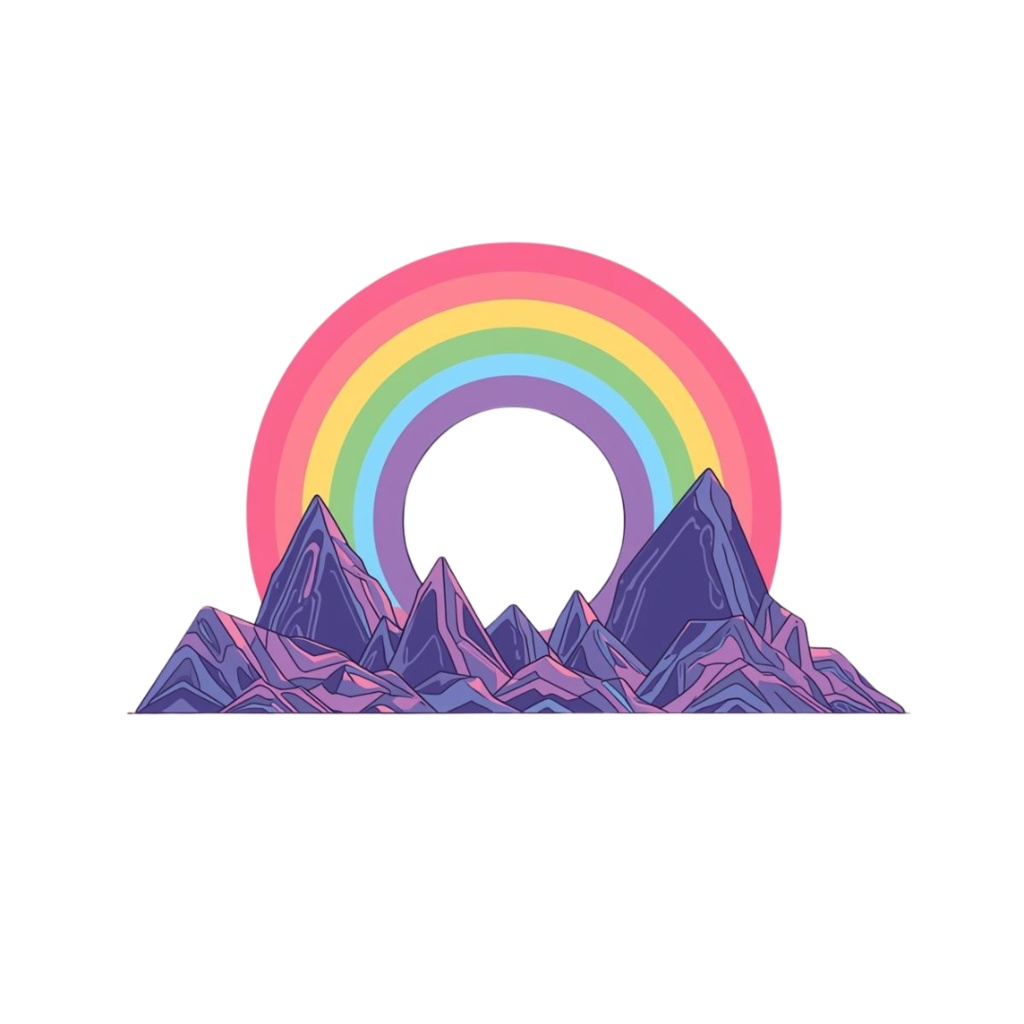 80年代風レトロアメリカン・カラフルクリップアート(PNG透過)