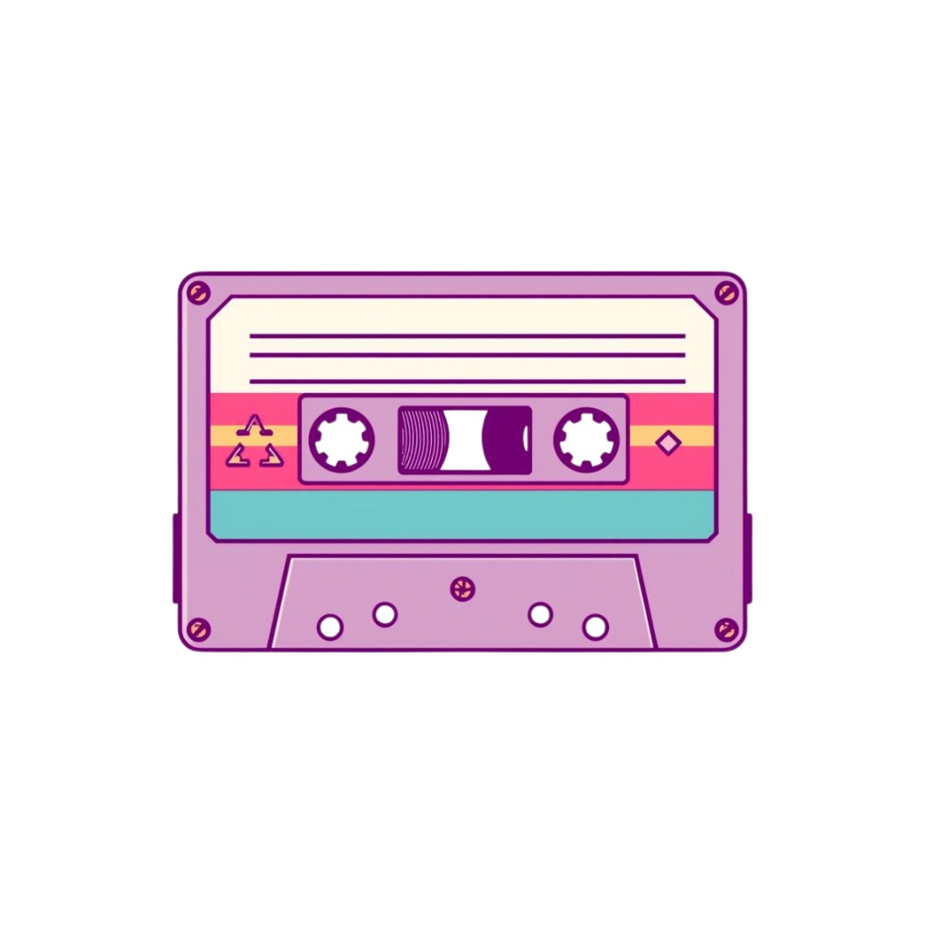 80年代風レトロアメリカン・カラフルクリップアート(PNG透過)