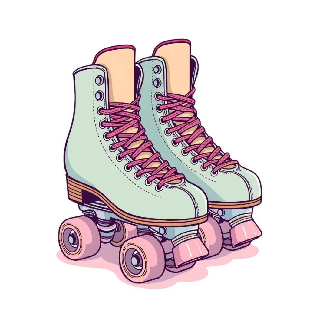 80年代風レトロアメリカン・カラフルクリップアート(PNG透過)