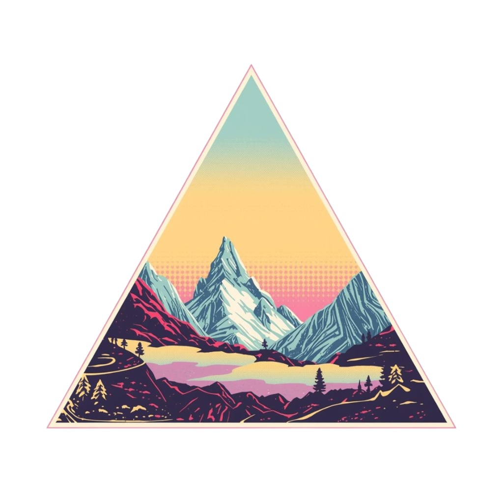 80年代風レトロアメリカン・カラフルクリップアート(PNG透過)