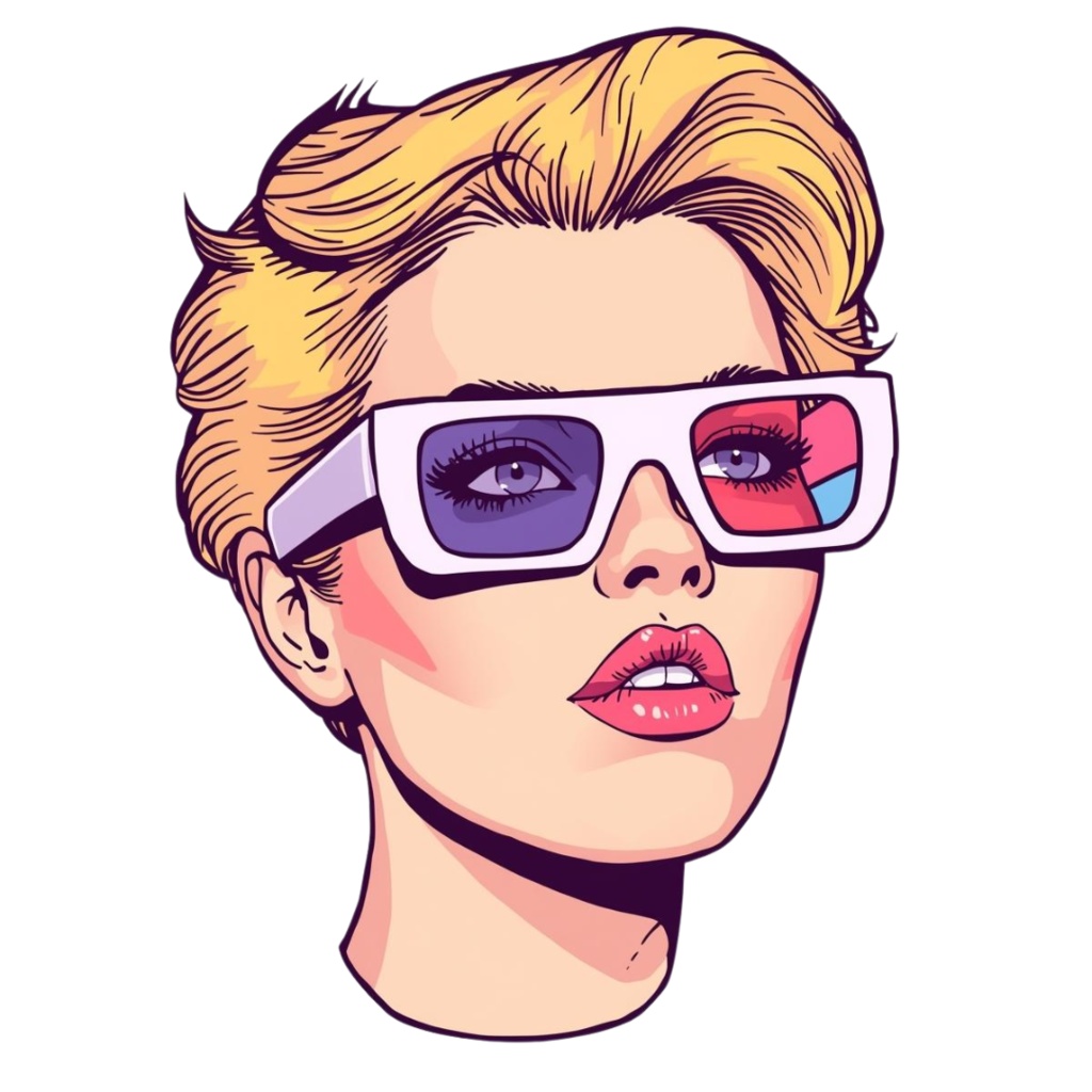 80年代風レトロアメリカン・カラフルクリップアート(PNG透過)