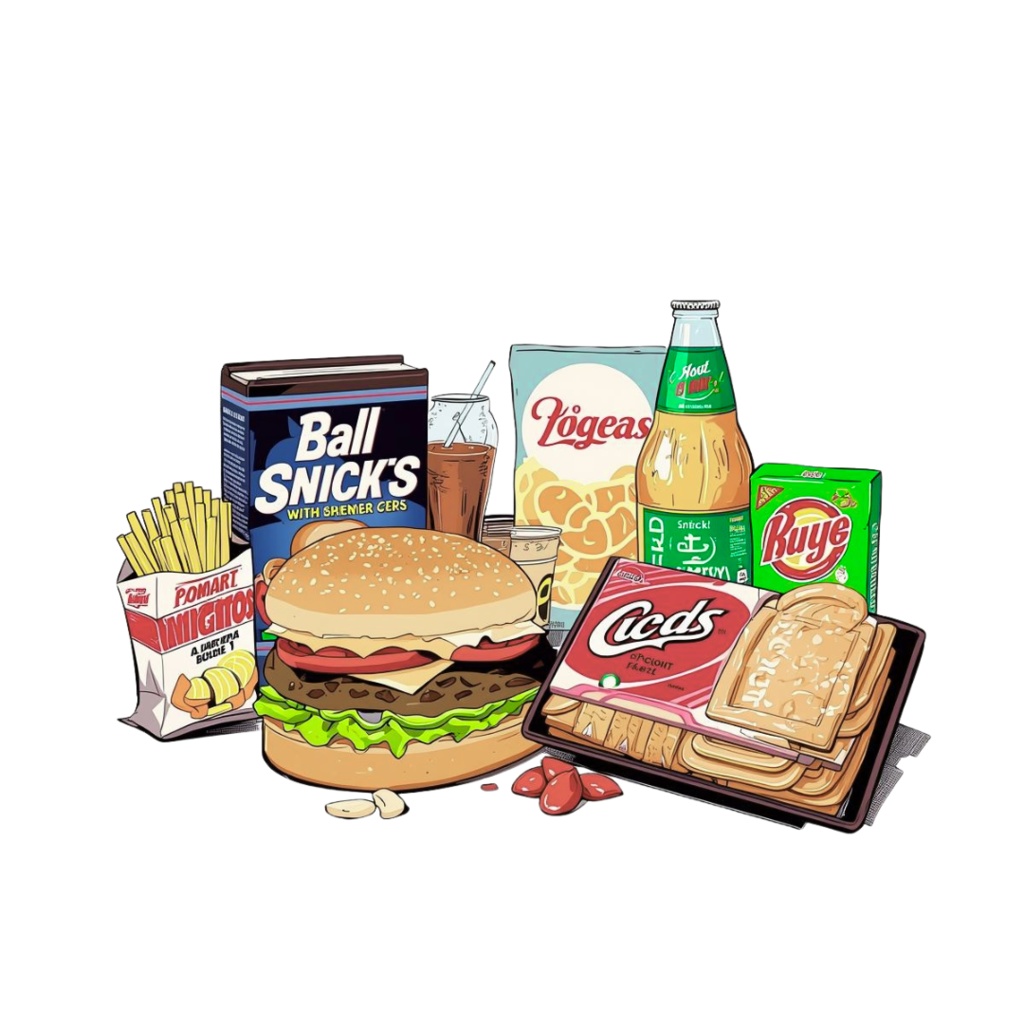 80年代風レトロアメリカン・カラフルクリップアート(PNG透過)