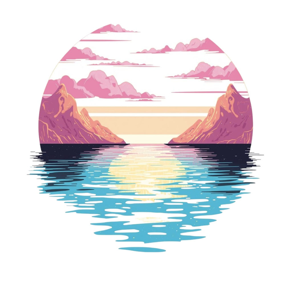 80年代風レトロアメリカン・カラフルクリップアート(PNG透過)