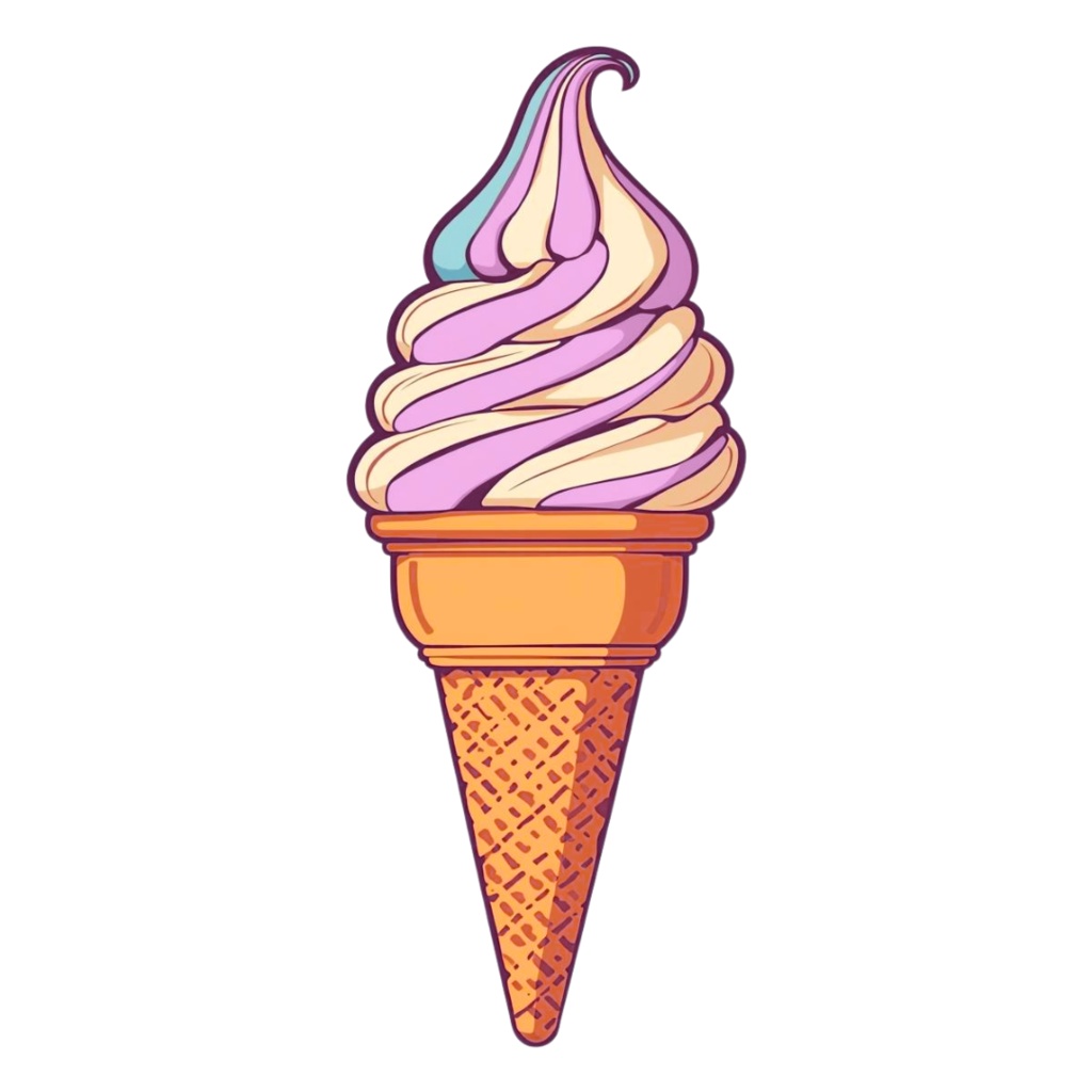 80年代風レトロアメリカン・カラフルクリップアート(PNG透過)