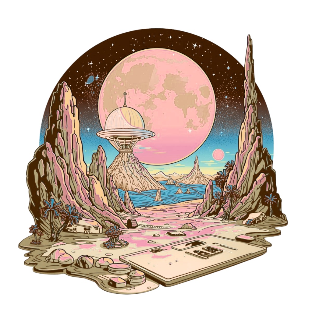 80年代風レトロアメリカン・カラフルクリップアート(PNG透過)