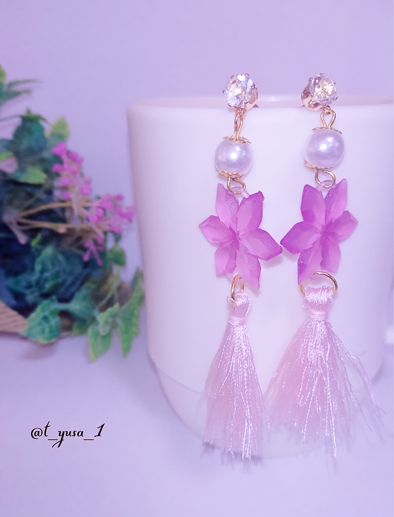 〔Sakura_Gem〕Sakura_Gemタッセルピアス(サクラ)