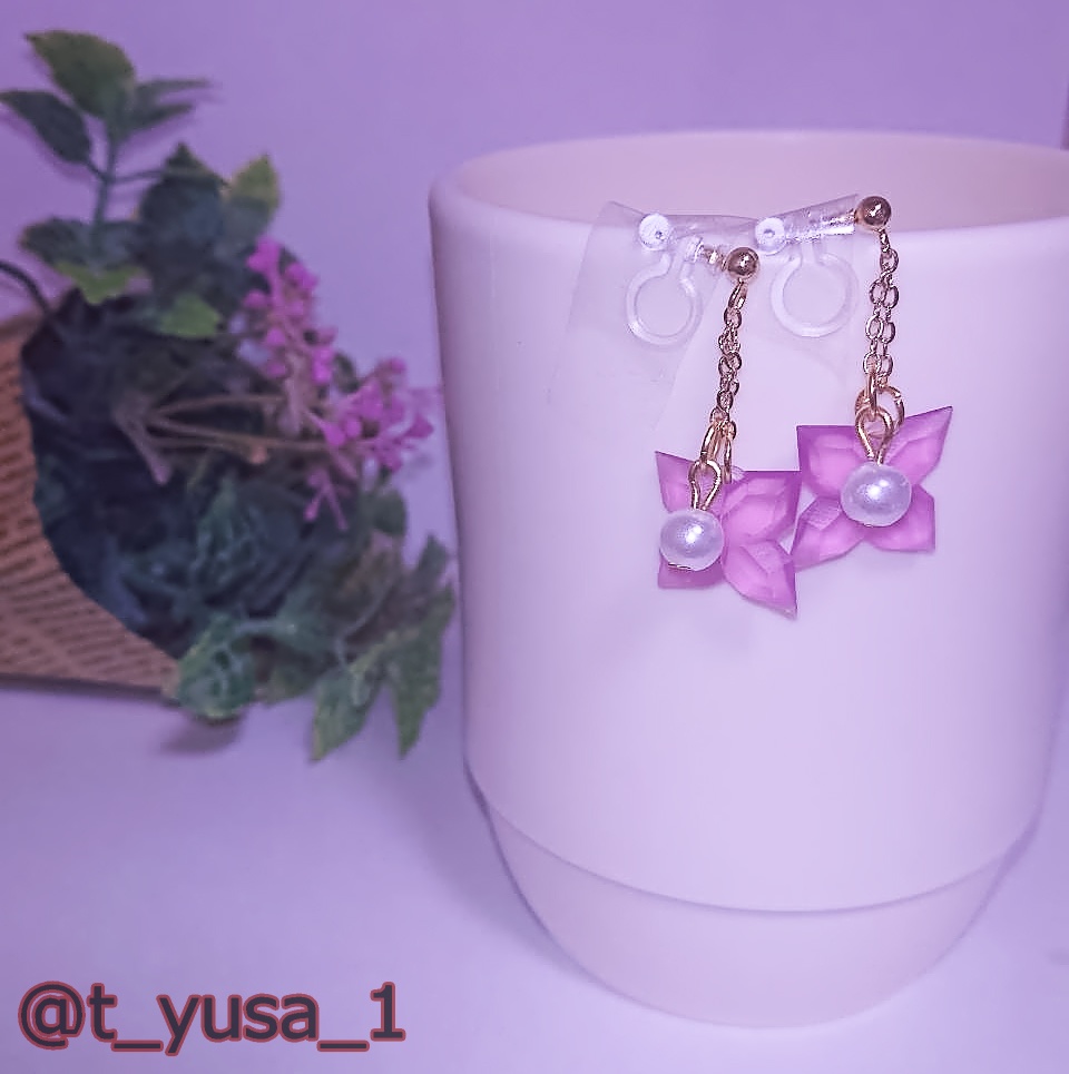 〔Flower_Gem〕Flower_Gemノンホールピアス(サクラ)
