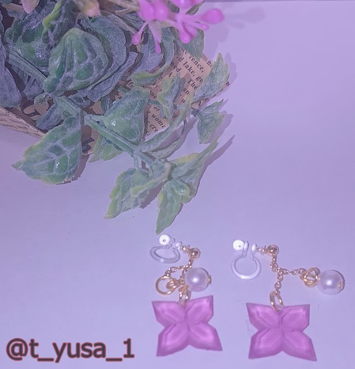 〔Flower_Gem〕Flower_Gemノンホールピアス(サクラ)