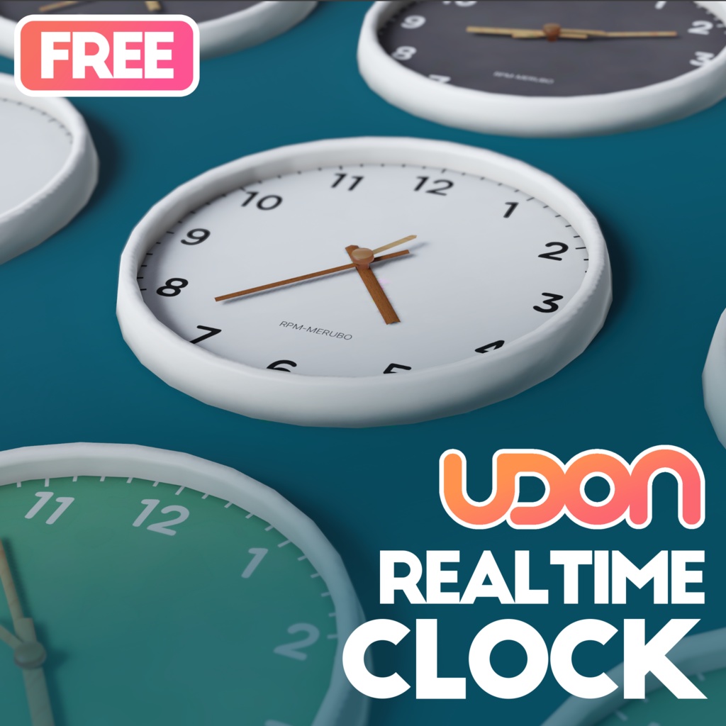 [FREE] Udon Realtime Clocks 20 types