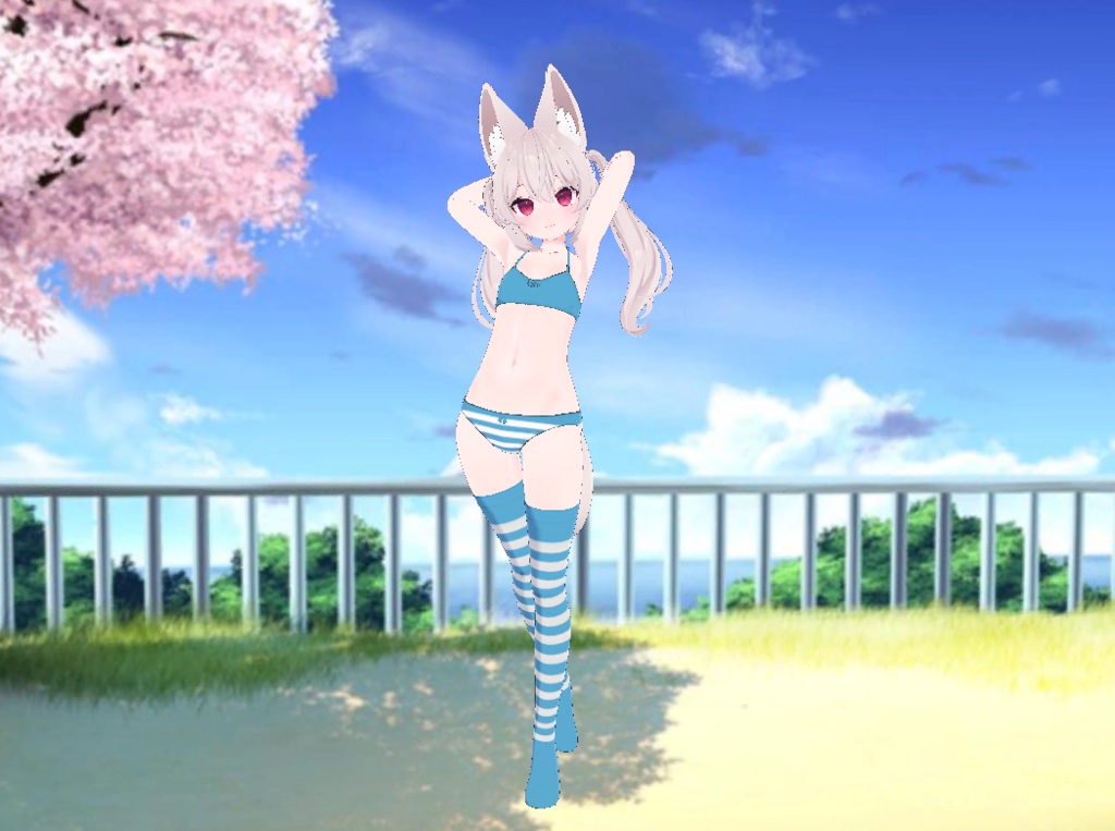 Karin - Kneesocks & Shimapan Pantsu | カリン - ニーソックスとストライプのパンティー