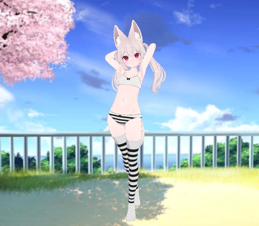 Karin - Kneesocks & Shimapan Pantsu | カリン - ニーソックスとストライプのパンティー