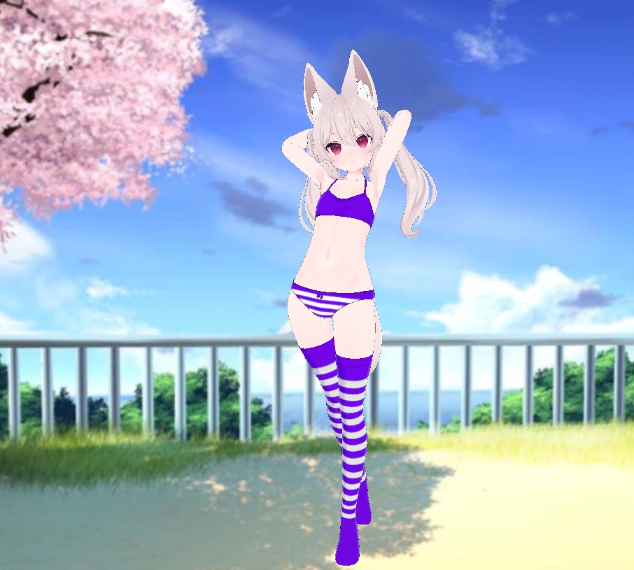 Karin - Kneesocks & Shimapan Pantsu | カリン - ニーソックスとストライプのパンティー