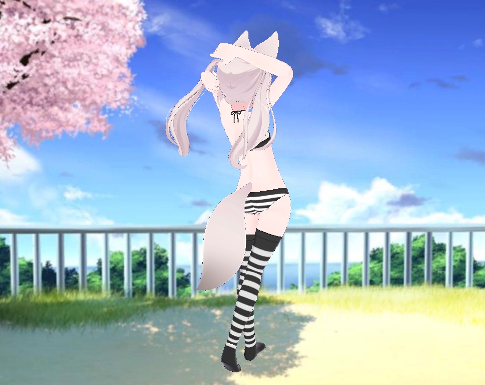 Karin - Kneesocks & Shimapan Pantsu | カリン - ニーソックスとストライプのパンティー