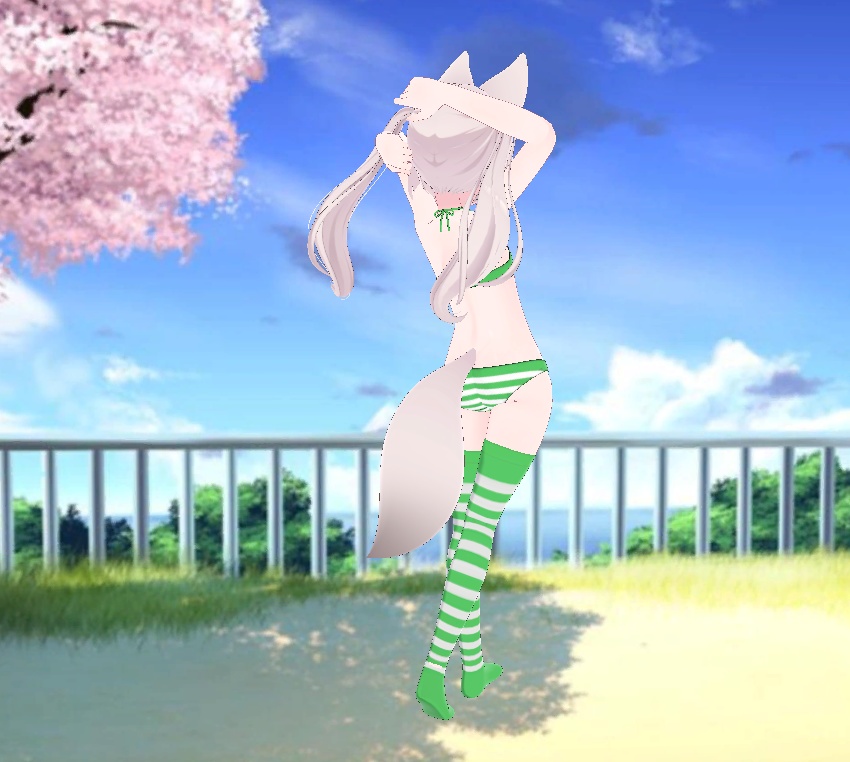 Karin - Kneesocks & Shimapan Pantsu | カリン - ニーソックスとストライプのパンティー